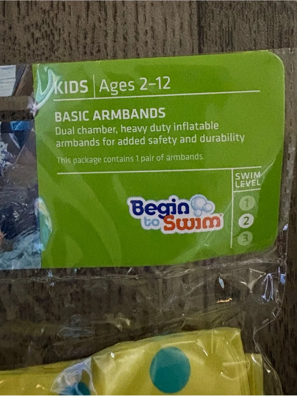 Speedo Kids Yellow Swim Armbands with Teal Polka Dots